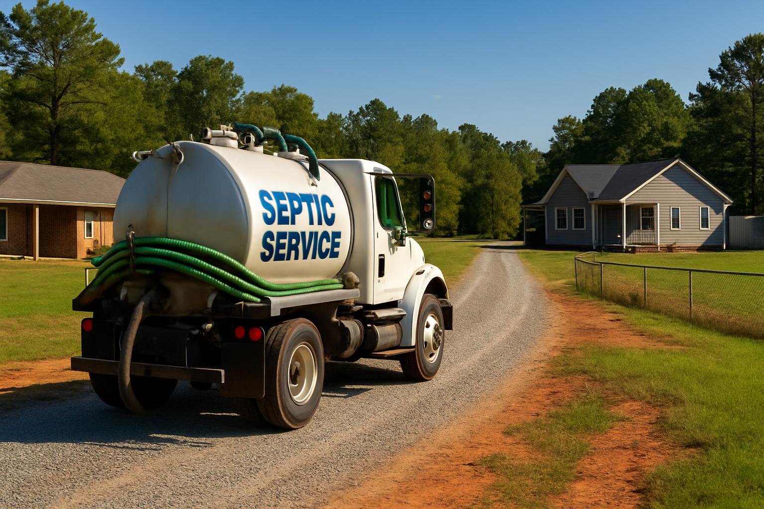 Rural septic system near Lillington, NC